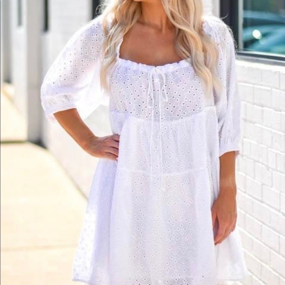 White Eyelet Dress